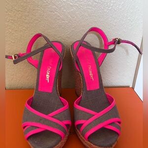 Like New Jean-Michel Cazabat Linen platform wedges. Size 37. 7” Heel. Worn twice